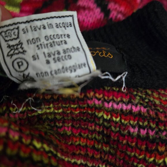 Vintage 60s Knit Sweater Dress Belted Size M Belted Mod Funky Floral Italy - Picture 13 of 13